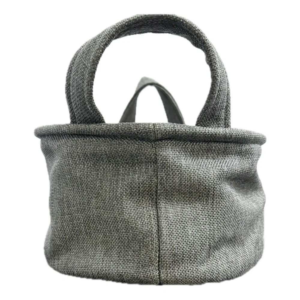 TM Designs Gray Fabric Wire-Rimmed Basket
